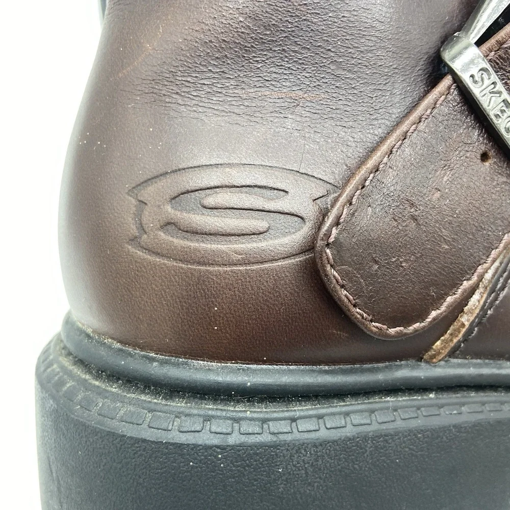 Skechers Mens 8 Boots Vintage SN6909 Chunky Platform Leather Y2K Grunge Gorpcore
